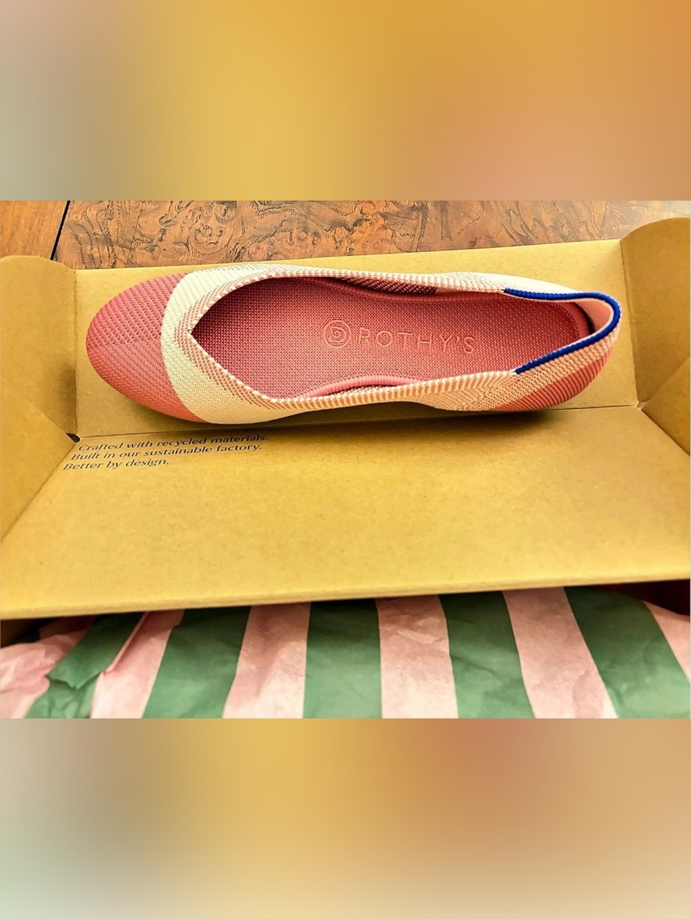 ROTHY'S Rare Limited Edition Stretch Knit Ballet Flats Breast Cancer Awareness